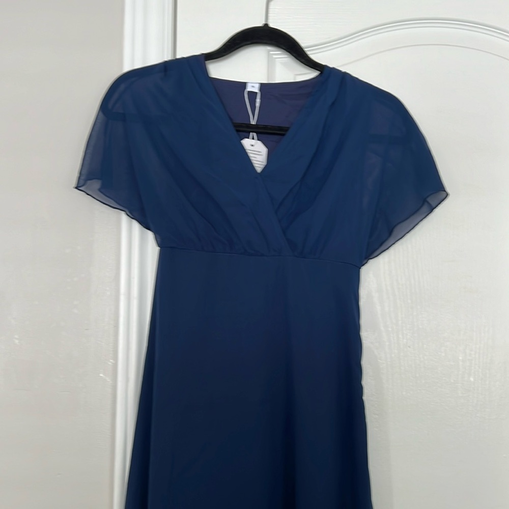 NWT Full Length Navy Blue Dress Small